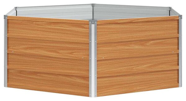 VidaXL Emelt kert ágyás Fa hatású 129 x 129 x 45 cm Horganyzott acél