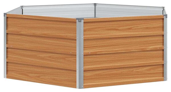 VidaXL Emelt kert ágyás Fa hatású 129 x 129 x 45 cm Horganyzott acél