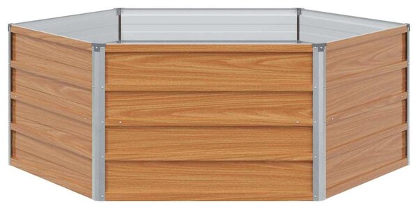 VidaXL Emelt kert ágyás Fa hatású 129 x 129 x 45 cm Horganyzott acél