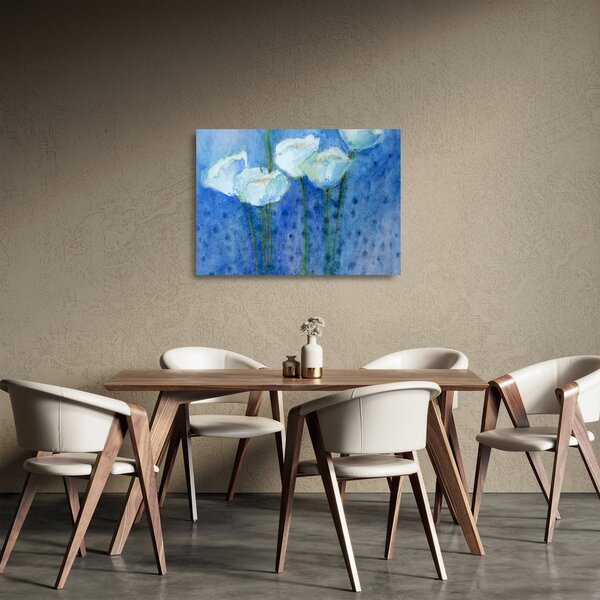 Kép - fehér tulipán (üvegen) (70x50 cm)