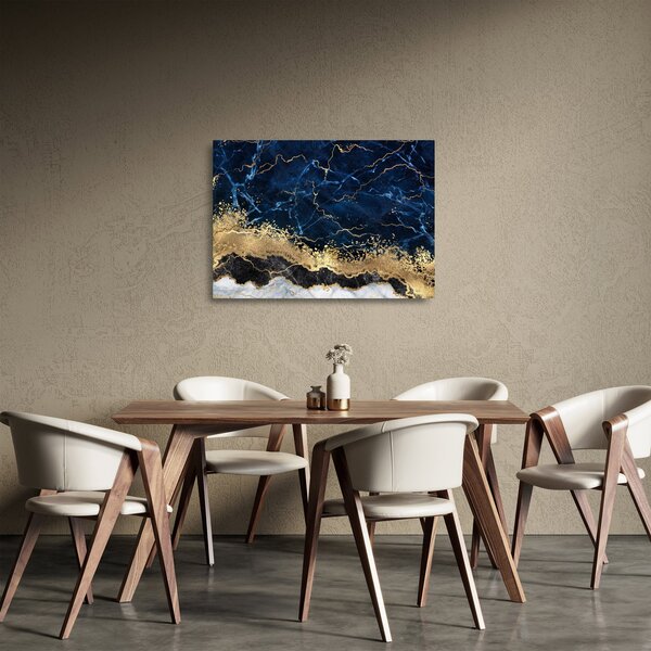 Kép - Sötétkék márvány (üvegen) (70x50 cm)