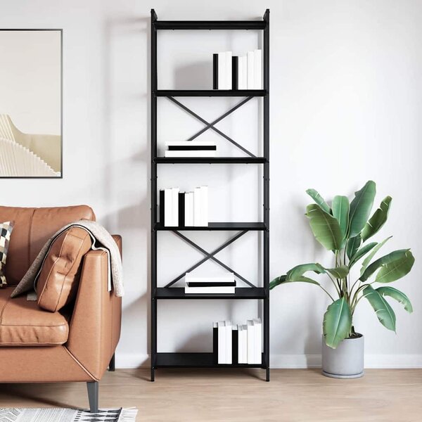 Könyvespolc Fekete tölgy 60 x 30 x 189,5 cm Faanyag