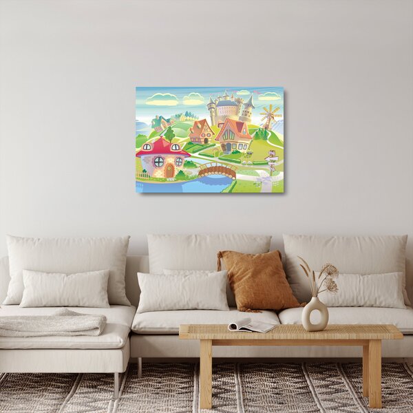 Kép - színes város (üvegen) (70x50 cm)