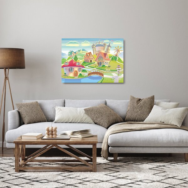 Kép - színes város (üvegen) (70x50 cm)