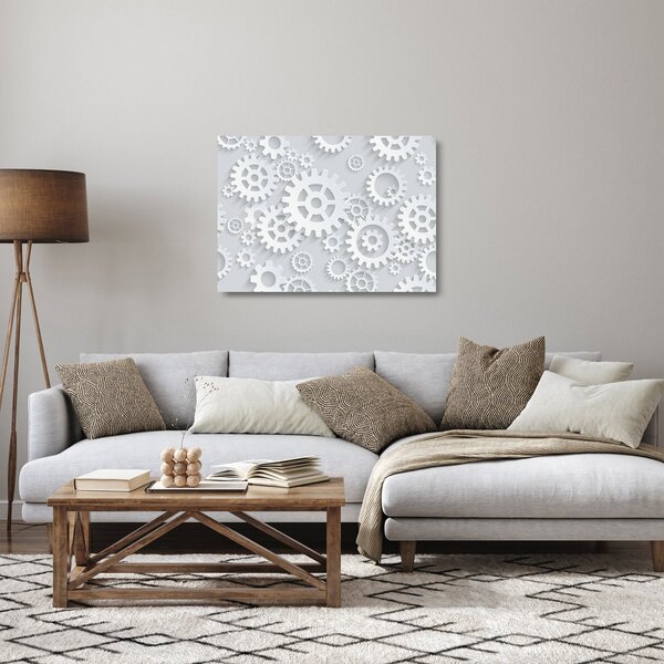 Kép - fogaskerekek (üvegen) (70x50 cm)