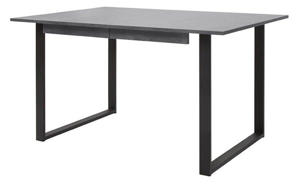 Asztal Boston 422, Fekete, Szürke, 76x90x140cm, Hosszabbíthatóság, Laminált forgácslap, Fém