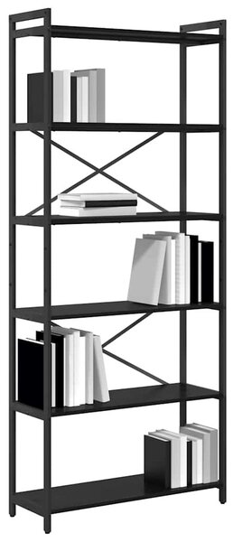 Könyvespolc Fekete tölgy 80 x 30 x 189,5 cm Faanyag