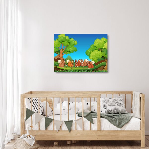 Kép - boldog mókusok (üvegen) (70x50 cm)