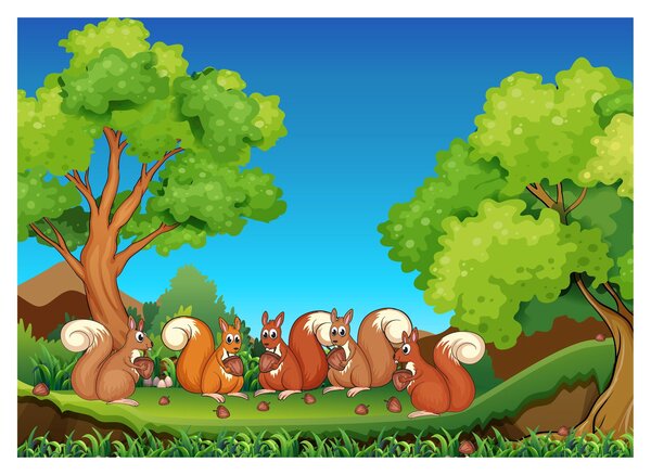 Kép - boldog mókusok (üvegen) (70x50 cm)