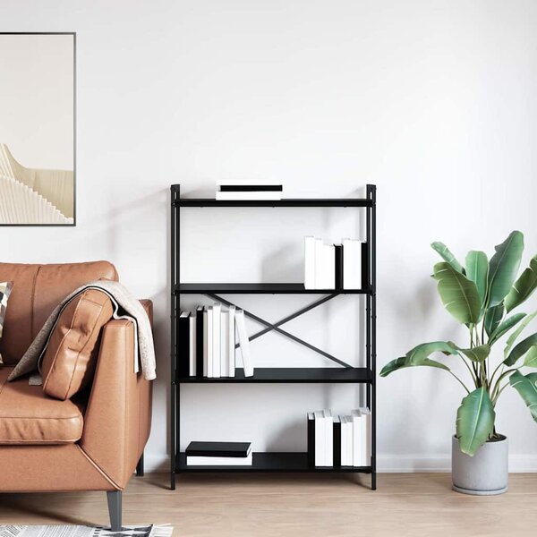 Könyvespolc 80 x 30 x 120 cm Szerelt Fa Fekete tölgy