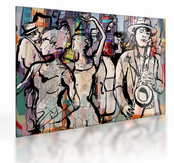 Kép - Jazz éjszaka (üvegen) (70x50 cm)