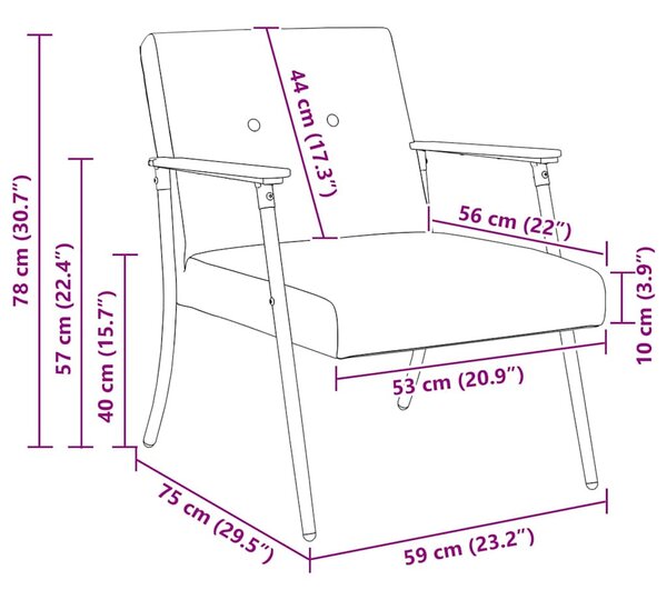 Karosszék Krém 59 x 75 x 78 cm Göndör gyapjúhoz hasonló szövet