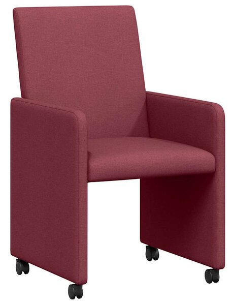 Kerekes Étkező Székek 2 pcs bordó 57 x 66 x 94 cm szövet