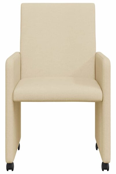 Kerekes Étkező Székek 2 pcs Krém 57 x 66 x 94 cm szövet