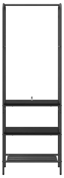 Ruhatartó polcokkal Musta tammi 60 x 30 x 171 cm Faanyag