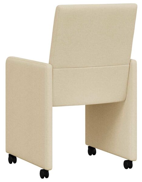Kerekes Étkező Székek 2 pcs Krém 57 x 66 x 94 cm szövet