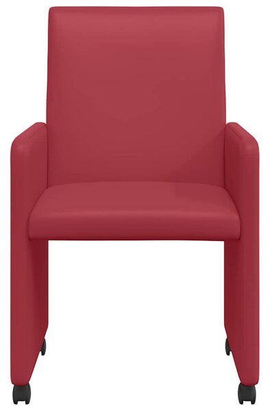 Kerekes Étkező Székek 2 pcs bordó 57 x 66 x 94 cm Műbőr