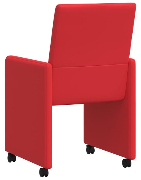 Kerekes Étkező Székek 2 pcs Piros 57 x 66 x 94 cm Műbőr