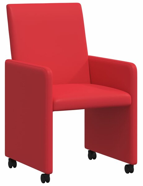 Kerekes Étkező Székek 2 pcs Piros 57 x 66 x 94 cm Műbőr