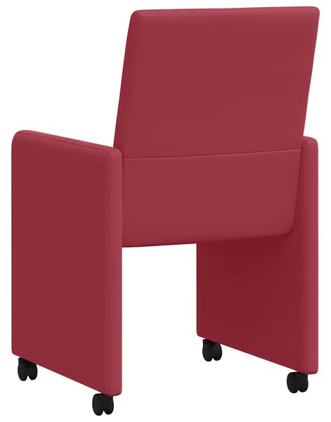 Kerekes Étkező Székek 2 pcs bordó 57 x 66 x 94 cm Műbőr
