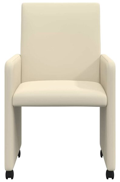 Kerekes Étkező Székek 2 pcs Krém 57 x 66 x 94 cm Műbőr