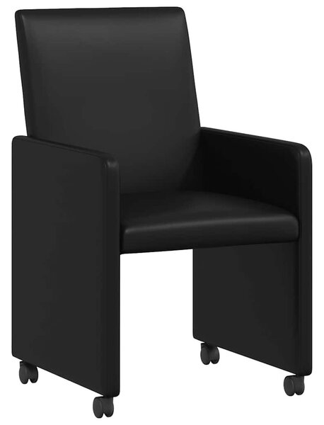 Kerekes Étkező Székek 2 pcs Fekete 57 x 66 x 94 cm Műbőr