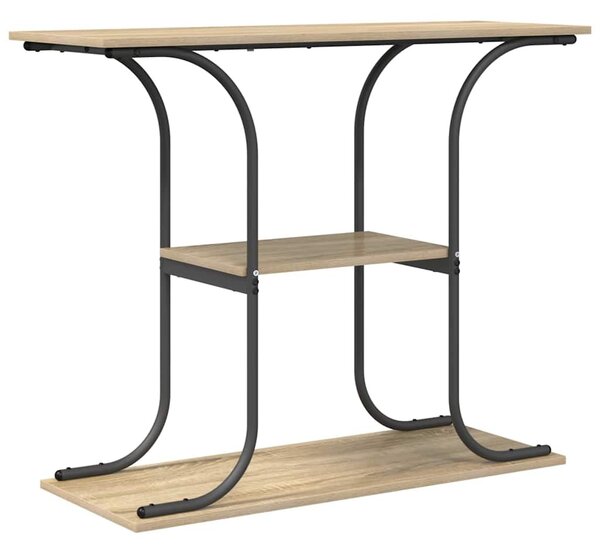 Konzolasztal polcokkal sonoma tölgy 101 x 35 x 80.5 cm Faanyag