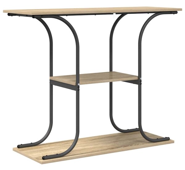 Konzolasztal polcokkal sonoma tölgy 101 x 35 x 80.5 cm Faanyag