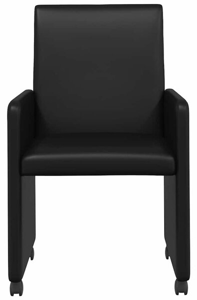 Kerekes Étkező Székek 2 pcs Fekete 57 x 66 x 94 cm Műbőr