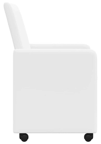 Kerekes Étkező Székek 2 pcs Fehér 57 x 66 x 94 cm Műbőr