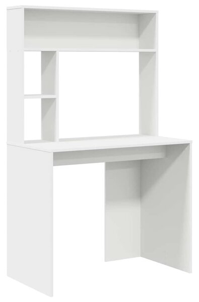 Asztal polcokkal tárolóval Fehér 91 x 50 x 149 cm Faanyag