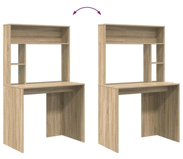 Asztal polcokkal sonoma tölgy 91 x 50 x 149 cm Faanyag