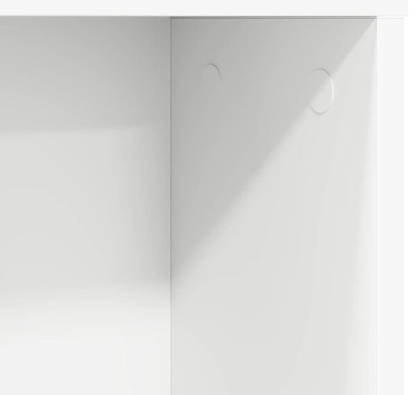 Asztal polcokkal tárolóval Fehér 91 x 50 x 149 cm Faanyag
