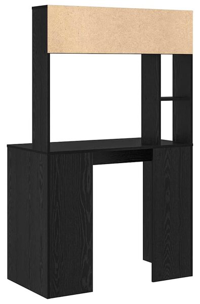 Asztal polcokkal tárolóval Musta tammi 91 x 50 x 149 cm Faanyag