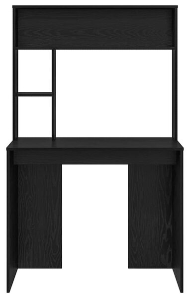 Asztal polcokkal tárolóval Musta tammi 91 x 50 x 149 cm Faanyag