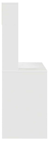 Asztal polcokkal tárolóval Fehér 91 x 50 x 149 cm Faanyag