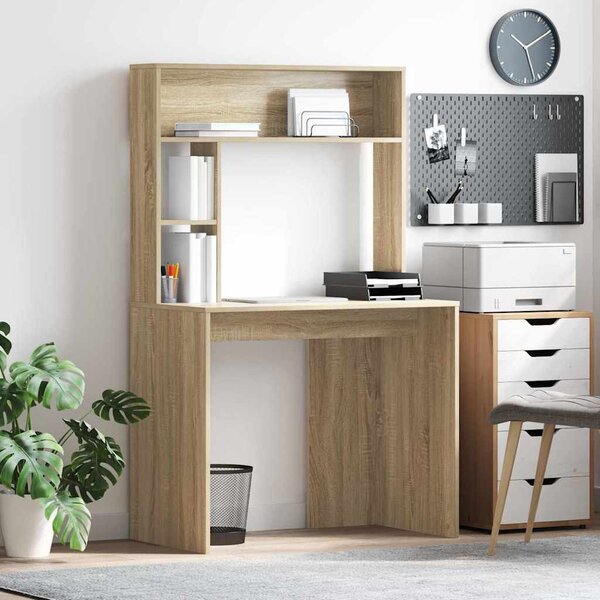 Asztal polcokkal sonoma tölgy 91 x 50 x 149 cm Faanyag