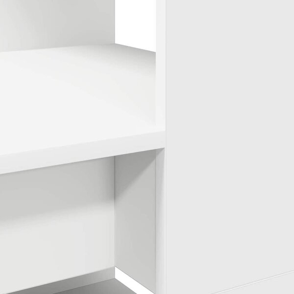 Asztal polcokkal tárolóval Fehér 113 x 54 x 120 cm Faanyag