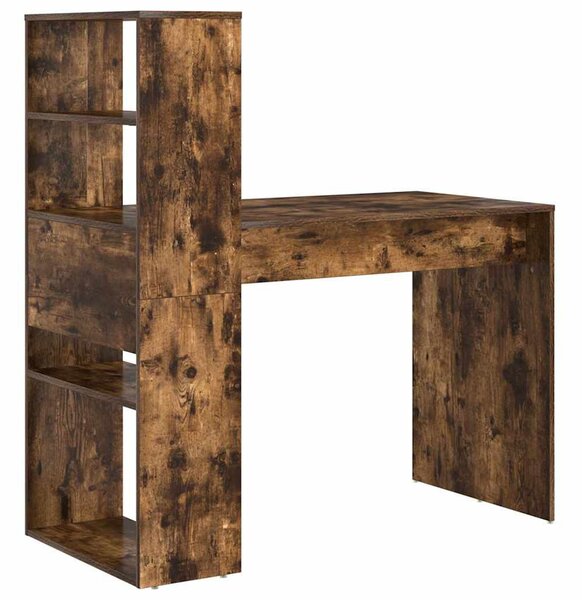 Asztal polcokkal Füstölt tölgy 113 x 54 x 120 cm Faanyag