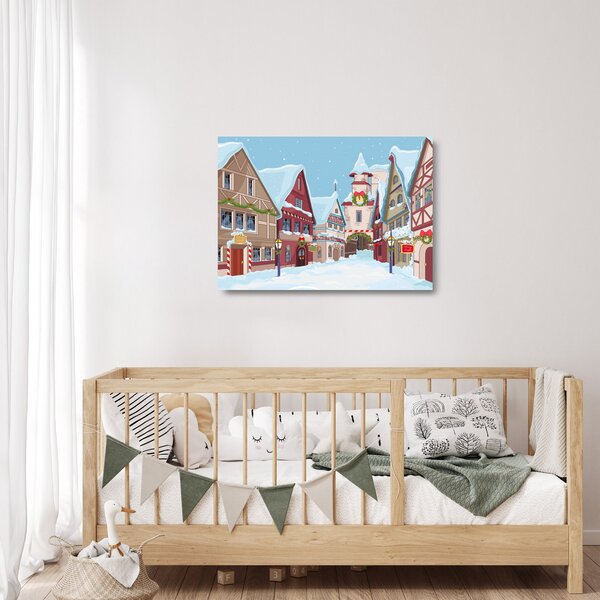 Kép - téli sikátor (üvegen) (70x50 cm)