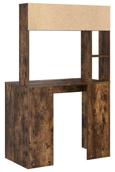 Asztal polcokkal Füstölt tölgy 91 x 50 x 149 cm Faanyag