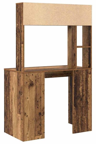 Asztal polcokkal tárolóval Régi fa 91 x 50 x 149 cm Faanyag