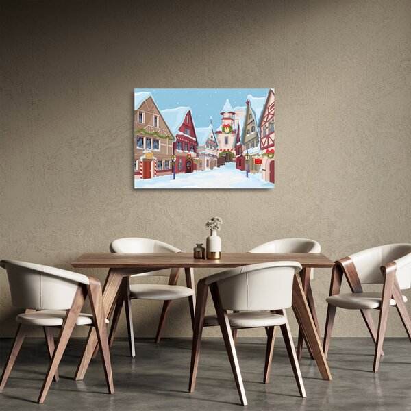 Kép - téli sikátor (üvegen) (70x50 cm)