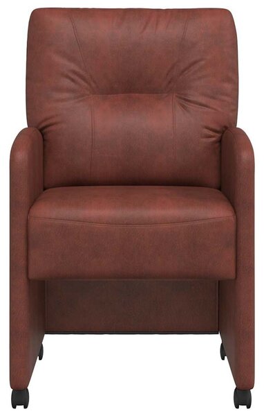 Kerekes Étkező Székek 2 pcs Fényes barna 57 x 67 x 95 cm Műbőr