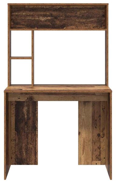 Asztal polcokkal tárolóval Régi fa 91 x 50 x 149 cm Faanyag