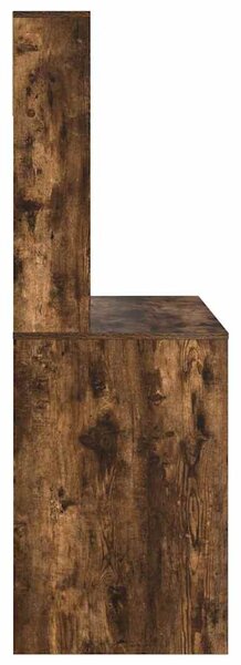 Asztal polcokkal Füstölt tölgy 91 x 50 x 149 cm Faanyag