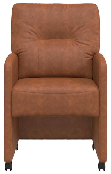 Kerekes Étkező Székek 2 pcs Barna 57 x 67 x 95 cm Műbőr