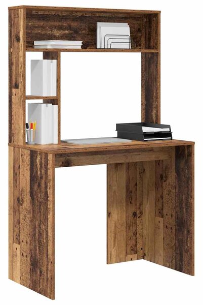 Asztal polcokkal tárolóval Régi fa 91 x 50 x 149 cm Faanyag