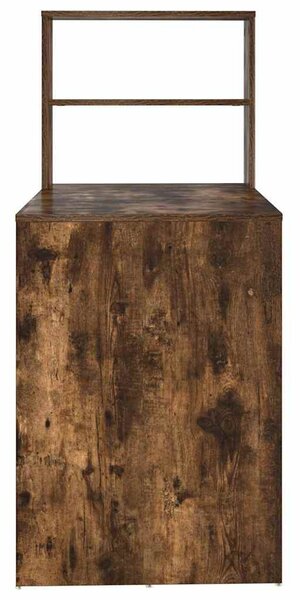 Asztal polcokkal Füstölt tölgy 113 x 54 x 120 cm Faanyag
