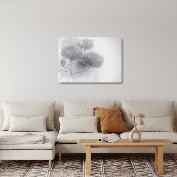Szürke árnyalatú virágok képe (üvegen) (70x50 cm)